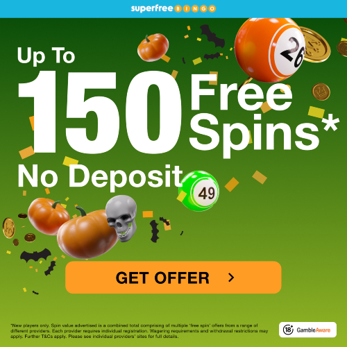 Up to 150 Bingo Free Spins – No Deposit